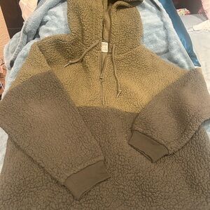 PINK Victoria's Secret Olive Sherpa Jacket & Leggings